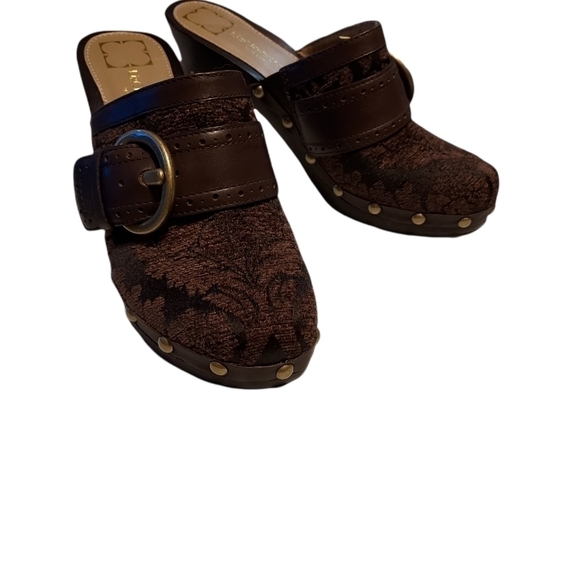 Liz Claiborne new york size 6 slide on, nwot , wooded heel studded - Picture 11 of 11